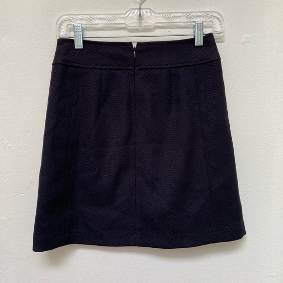 navy blue front slit LOFT pencil skirt, 00P - Picture 3 of 5